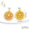 Pingente Bússola Flor de Lótus Banhado a Ouro Antigo com Diamantes Incrustados que Preserva a Cor, Novo Colar Estilo Chinês com Pingente Bússola Flor de Rosa