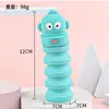 Estojo de lápis retrátil de silicone com tema de desenho animado transfronteiriço, estojo fofo e de grande capacidade com zíper, organizador de material escolar para alunos do ensino fundamental