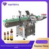 Máquina de rotulagem de dupla face de garrafa redonda vertical automática Máquina de rotulagem de garrafas de água mineral Máquina de rotulagem de rolamento vertical de garrafas de plástico