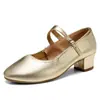 Sapatos de Dança com Face Macia para Dança de Salão Sapatos Femininos Salto Médio Solado Macio Uso Externo Sapatos para Performance de Dança de Meia-idade e Idosos Sapatos de Professor