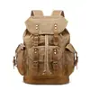 Bolsa de lona encerada de grande capacidade para atividades ao ar livre transfronteiriça, Mochila de caminhada em couro Crazy Horse, Mochila de lona impermeável vintage