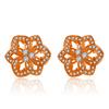 TikTok Live Selling Brincos de pétalas de hexágono de diamante completo Brincos de diamante completos de zircônia de flor de celebridade de temperamento doce