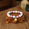 Pulsera de Vidrio de Porcelana Gris Conejo para Mujer, Cuentas de Buda Modificadas de Pekín, Zona Escénica del Templo