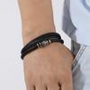 Cross-border europeu e americano novas joias multi-camadas tecido pulseira de couro masculino simples moda ímã fivela pulseira estilo étnico