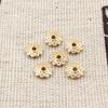 Soporte de flores de cobre puro de 6 mm con forma de flor, cuentas para sombreros, horquillas, accesorios para el cabello, material de joyería nupcial, accesorios, pulsera espaciadora