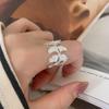 Anillo minimalista de hoja de plata esterlina 925 estilo coreano europeo y americano para mujer, con sentido del diseño, ins, celebridad de Internet, anillo de hoja de ginkgo