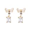 Aretes de tuerca de plata esterlina 925 elegantes lindos aretes de tuerca de mariposa joyería de plata para mujer aretes de moda coreana aretes de tuerca