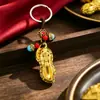 Joyería de aleación estilo étnico, llavero con colgante de cacahuete de la suerte, adorno colgante, pequeño regalo para hombres y mujeres, venta al por mayor de artesanías