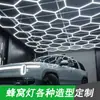 Lámpara de Panal 100V Lámpara Súper Brillante para Lavado de Autos Taller de Reparación de Autos Tienda de Belleza Súper 220V Transfronteriza Impermeable Libre de Polvo Lámpara para Estación de Trabajo