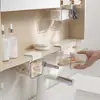 Cajón de Almacenamiento Debajo del Estante, Organizador Deslizante Transparente de PET para Baño y Escritorio