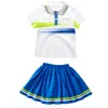 Bordado Rosa Verão Crianças do Ensino Fundamental e Médio Roupas Esportivas Uniformes Escolares Uniformes de Jardim de Infância Combinação de Cores Uniformes de Turma Estilo Universitário