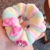 Estilo Coreano Nicho Cor Fantasma Pelúcia Anel de Cabelo de Intestino Grosso Menina Doce Estilo Barbie Macio Grudento Peludo Corda de Cabelo Prender Cabelo Acessório de Cabeça