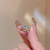 Anillo de Flor Exquisito con Circonio Brillante Chapado en Oro Real Diseño Nicho de Alta Gama Anillo de Dedo Abierto Ajustable Anillo para Dedo Índice Joyería de Mano