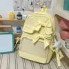 Brisa fresca, suave niebla, mochila con lazo de color azul sal marina de baja saturación para estudiantes de primaria, ligera y cómoda para ir a la escuela