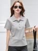 82520 Camiseta de Verano con Cuello y Manga Corta para Mujer Camisa Polo de Solapa Ropa de Trabajo Holgada Talla Grande Algodón Top Deportivo