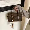 Bolsa Boston retrô de camurça transfronteiriça, novo estilo, design de alta qualidade, bolsa em formato de travesseiro, bolsa de ombro, bolsa transversal para mulheres