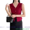 Chaleco de Punto Retro Elegante de un Solo Botón con Abertura Nueva Moda Versátil Ajustado Adelgazante Ropa de Abrigo