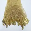 100 Piezas/Paquete Horno de Vacío Chapado en Oro de 18K Acero Inoxidable Cadena en Forma de O con Cadena de Cola Collar de Cadena Lisa Venta al por Mayor