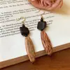 Pendientes de madera vintage geométricos, únicos y elegantes, con un toque exclusivo de alta gama, pendientes sencillos y elegantes para mujer