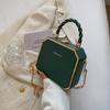 Bolsa feminina transfronteiriça estilo western simples versátil textura bolsa caixa socialite 2023 Nova bolsa tiracolo com corrente requintada para mulheres