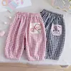 Pantalones Repelentes de Mosquitos para Niños Estilo Verano Ligero 2026 Nuevos Pantalones de Linterna a Cuadros Elegantes para Bebé Niños y Niñas Ropa de Verano de Moda