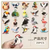 20 adesivos magnéticos macios de pássaros 3D originais para geladeira para iluminação infantil, educação infantil em creches, cognição de pássaros, adesivos magnéticos à prova d'água