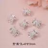 Bandeja de Flor Chapada en Oro de 14K con Circonita Barril de Cintura Pequeña Cuentas Incrustadas con Circonita Cuentas Espaciadoras Accesorios para Joyería Hecha a Mano DIY