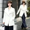 Elegante gabardina de mujer de moda, estilo nuevo otoño 2026, corte holgado adelgazante, estilo coreano, cuello grande, con cinturón