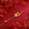 Brazalete Nicho de Alto Nivel Estilo Zhou Familiar Rosa Atardecer Chapado en Oro Brazalete Romántico de Rosas para Mujer