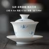 Tazón con tapa de cerámica sancai de orquídea pequeña pintado a mano color bajo vidriado tamaño pequeño barro de jade porcelana blanca tazón de té juego de té kung fu cafetera casera