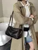 Bolsa Feminina de Comércio Exterior Transfronteiriço, Bolsa Feminina Texturizada de Camurça Estilo Almofada, Bolsa de Mão, Bolsa de Ombro Transversal para o Dia a Dia Retro Fosco