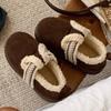 Moda casual quente combinando cores vintage Birkenstock sapatos femininos outono e inverno pais e filhos roupas externas novos ins forrados de lã sapatos feijão
