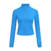 [Em Estoque] Jaqueta Curta Ld Slim Fit Yoga Gola Alta Jaqueta Fashionável Corrida Fitness Top Esportivo Feminino