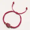Amuleto de Hilo Rojo del Zodiaco para el Año de Nacimiento, Pulsera de Arena Púrpura y Dorada para Hombres y Mujeres, Pulsera Tejida Hecha a Mano para Parejas
