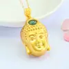 Pingente de Cabeça de Guanyin de Jadeíta de Grau A Natural Guan Yu Colar de Bodhisattva de Jade Água Azul Transmissão Ao Vivo Templo Atacado S5062407