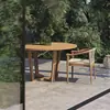 Combinação de Mesa e Cadeiras para Exterior Pátio Jardim Móveis Simples Casuais Sala de Sol Sala de Jantar Externa Cadeira Mesa de Jantar em Madeira Maciça