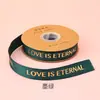 Cinta Hilo Dexin 1cm Estampada en Oro Letra Inglesa para Decoración de Pastel de Flores Regalo Hecho a Mano DIY Cinta de Satén de Alta Densidad