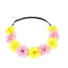 Nueva Diadema de Flores Artificiales de Colores Tocado Anillo Floral Accesorio para el Cabello de Fiesta Festiva Diadema Bohemio para Vacaciones