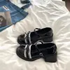 Zapatos Mary Jane de tacón grueso para mujer, nuevo estilo otoño 2026, versátiles con lazo, diseño de una sola tira, detalle de encaje, punta fina, zapatos pequeños de piel estilo JK