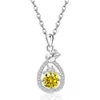 Comercio Exterior Transfronterizo Colgante de Plata de Ley S925 Rosa Full Diamond Amazon Doce Piedras de Nacimiento Collar Simple Versátil de Lujo Ligero