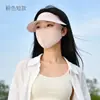 Visera Desmontable, Máscara Protectora de Sol de Secado Rápido, Protección para el Cuello de Verano, Máscara Facial Transpirable de Seda de Hielo con Protección UV