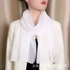 Lenço de Seda Chiffon de Cor Sólida Clássico, Macio e Versátil, Lenço de Gaze Decorativo Casual, Lenço de Pescoço Estiloso, Xale Quente para Proteção Solar