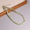 Collar de Cadena Ajustable Hecho a Mano con Cuentas Espaciadoras de Piedra Natural Aguamarina Joyería Fina Bohemia para Mujer