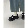 Zapatos de Estilo Japonés para Combinar con Faldas, Zapatos de Cuero con Velcro Grueso para Aumentar la Altura y Punta Ancha, Forrados de Felpa para Mujer, Novedad Invierno 2025, Zapatos Cálidos de Algodón