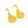 Conjunto de Joias Étnicas Banhado a Ouro de Xinjiang, Brincos Futaiankang Fivela da Paz, Brincos de Abóbora, Sensação Elegante e de Alto Padrão