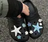 Cuidados com o couro Crocs Acessórios DIY Flores para sapatos Estrela-do-mar azul Conchas do oceano Decorações Crocs