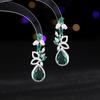 Aretes de Lujo de Alta Gama Exagerados de Industria Pesada Gotas Modernas Zircón Super Brillante Incrustado Elegantes Vestido de Banquete Aretes Nupciales