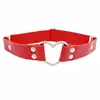 Couro PU Ecológico Punk Harajuku Coração Dupla Camada Tachas Garter Belt para Perna Estilo de Rua Sexy Tendência Joia Tornozeleira