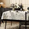 Toalha de Mesa Vintage Estilo Francês com Toque de Luxo Leve e de Alta Qualidade, Impermeável, à Prova de Óleo, Lavável, Retangular para Mesa de Centro, Melhora o Ambiente