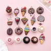 Pingente de Resina Cor de Chocolate Rosca Sorvete Bolo Café DIY Pulseira Chaveiro Acessórios